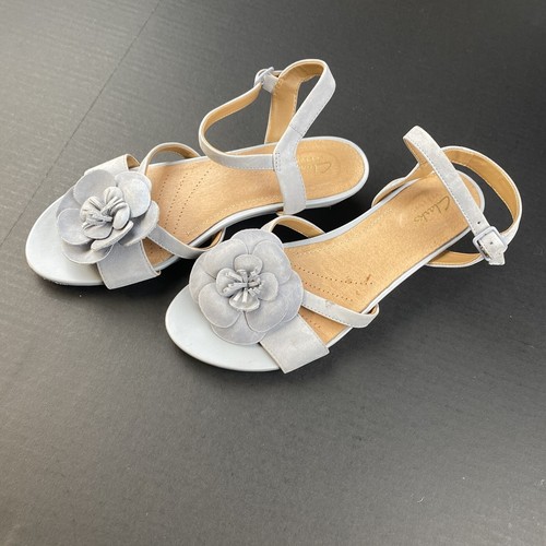 Sandali donna Clarks Artisan con zeppa taglia 7M grigi casual usati