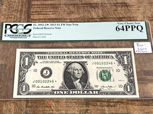 $1 2013 3001-J* Kansas City FRN PCGS 64PPQ - 1st RUN 250K STAR - Picture 1 of 2