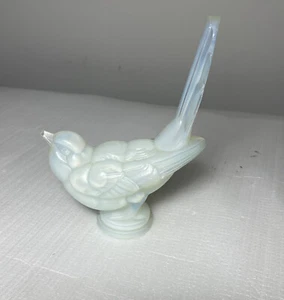ANTIQUE SABINO CAST GLASS SPARROWS - BLUE / PEACH Bird - Picture 1 of 9