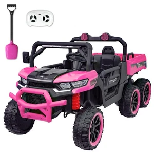 Pink Kids 2 Seater Ride on Car 24V Electric Dump Truck 4WD UTV w/Parental Remote - Picture 1 of 7