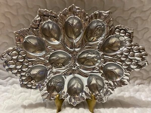 VTG Arthur Court Deviled Egg Plate Tray Plate 2004 Grape Leaf 12.75”x 9.25” - Picture 1 of 3