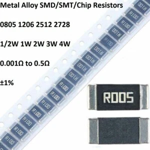 0805 1206 2512 2728 Metal Alloy SMD/SMT/Chip Resistors ±1% Range (0.001Ω - 0.5Ω) - Picture 1 of 4