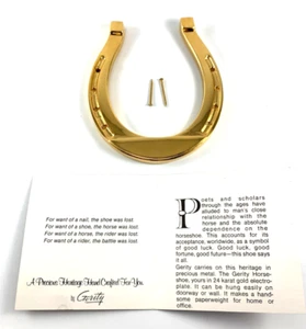 Horseshoe Paperweight or Hang | Gerity | 24K Electroplate | Used - Picture 1 of 3