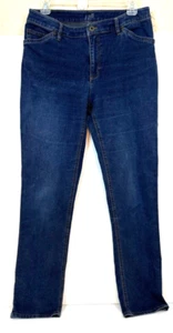J. Jill Jeans size 6 High Waisted Straight Legs Stretch Dark Blue 5 Pockets - Picture 1 of 13