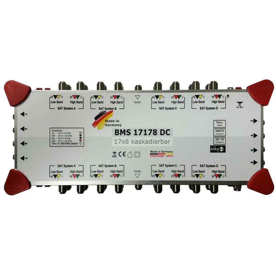 BMS 17178 DC Multiswitch 17/8 cascadable Multiswitch DiSEqC distributor - Immagine 1 di 1