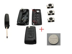 KIT COVER 3 TASTI(B)-PULSANTE BATTERIA PER CHIAVE PEUGEOT 307 E CITROEN C3 (LPB) - Picture 1 of 1
