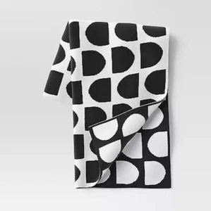 Threshold~Reversible Knit Geo Throw Blanket Black & White, 50" x 60"~NWT - Picture 1 of 9