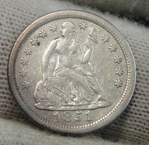 1851 O Seated Liberty Dime Cover