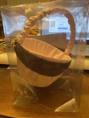 Hortense B. Hewitt Accesorios Boda Flor Niña Cesta Rosa y Marrón, 8 Pulgadas Foto 1 de 4