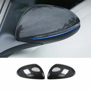 For Benz C-Class 2022-2023 ABS Carbon Fiber Rear View Side Mirror Cover Trim 2X - Picture 1 of 9