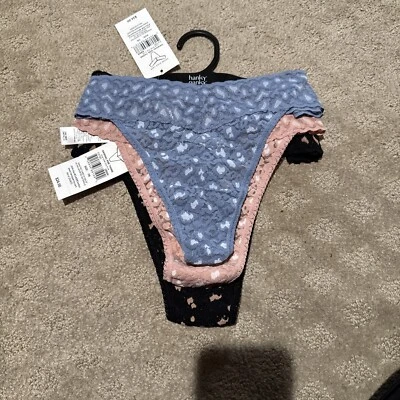 Hanky Panky 3pk Tanga/Bragas/Ropa Interior de Encaje Leopardo Teñido Cruzado. Talla OS. ¡NUEVO CON ETIQUETAS! Foto 1 de 4