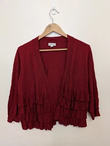 Sussan Cardigan Womens Size M Orange Knit Open 3/4 Long Sleeve Party Top - Picture 1 of 6