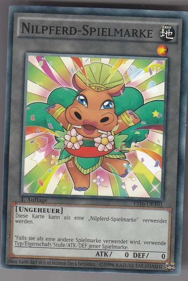 YU-GI-OH Nilpferd Spielmarke / Token YS16-DET01 - Bild 1 von 1