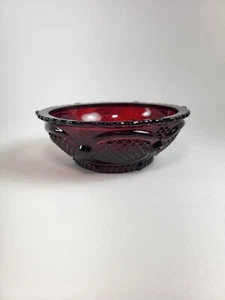 Vintage 1876 Avon Cape Cod Ruby Red Glass Dessert Berry Bowl 5". - Picture 1 of 9