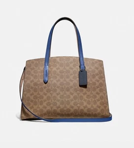New Coach Charlie Carryall In Color Block Signature Canvas Crossbody Tote - Picture 1 of 10