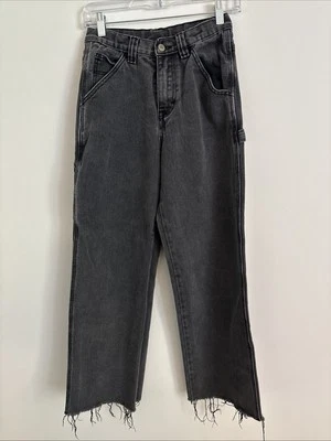 Pantalones de mezclilla de carpintero cargo rectos Brandy Melville John Galt para mujer talla pequeña negros Foto 1 de 4