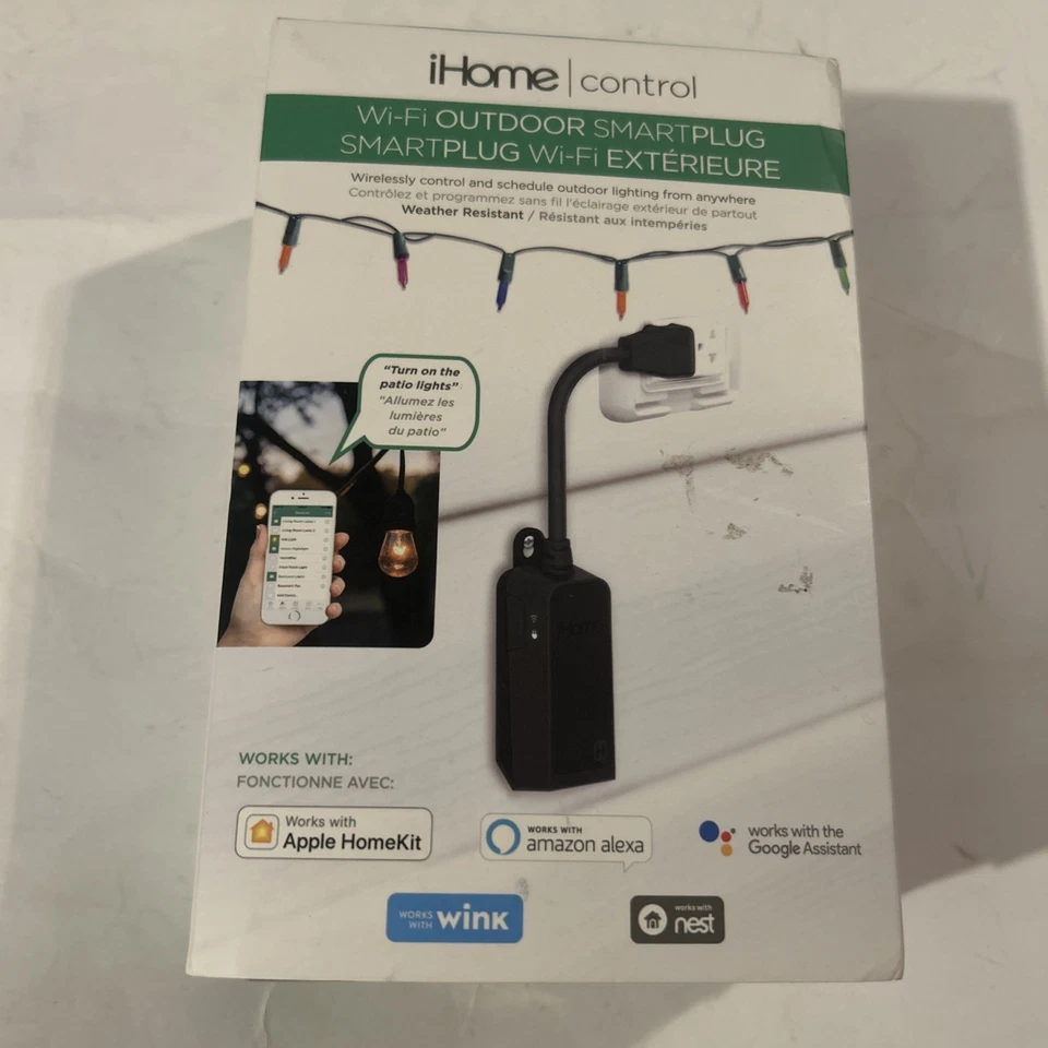 Enchufe inteligente iHome Control Wifi exterior resistente al agua Alexa Google ISP100B Foto 1 de 4