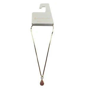 Kendra Scott Teardrop Anhänger Halskette echter rosa Stein 14k Gold über Messing - Bild 1 von 8