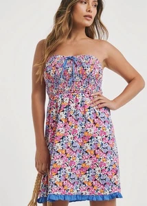 Bnwt Joe Browns Floral Print Short Beach Dress Holiday Boob Tube Uk 32/34 - Picture 1 of 18