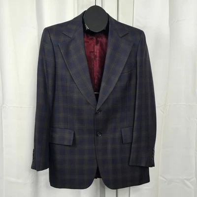 Винтажный сине-зеленый клетчатый блейзер Christian Dior Paris Hart Schaffner Marx - Изображение 1 из 4