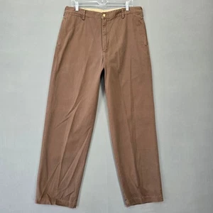 Field Master Pants Men Size 36 Brown Chino Classic Flat Front Straight Leg Khaki - Picture 1 of 10
