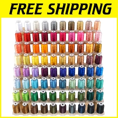 Bright 80 Colors Embroidery Machine Thread Set - Image 1 of 4