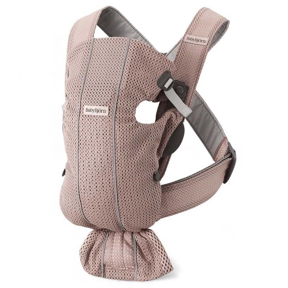 Portabebés BabyBjörn Mini Malla 3D Polvoriento Rosa Malva | Recién nacido hasta 24 libras | Usado en Excelente Condición Foto 1 de 4