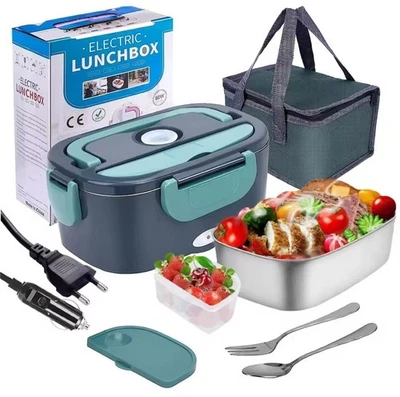 Lunch Box Scaldavivande Elettrico 80W con Vaschetta Inox e Borsa Termica - Immagine 1 di 4
