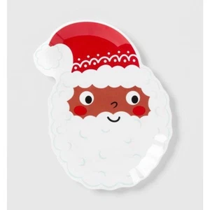 Set Of 6 Santa Clause head cookie/treat dessert plastic plates - Picture 1 of 2