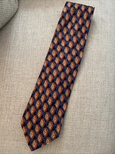 Ermenegildo Zegna Men's Tie Silk 60" X 4” Rust  Blue - Picture 1 of 5