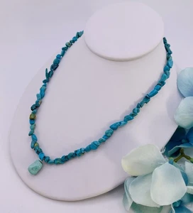 Neu mit Etikett Sterling Türkis Halskette Südwesten Türkis Chip & Nugget Anhänger 18 Zoll - Bild 1 von 7