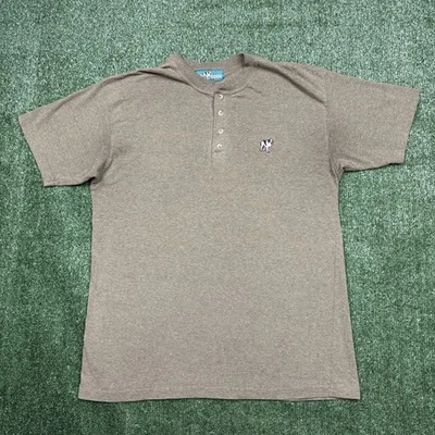 Винтажная мужская рубашка Y2K Big Dogs размер L зеленый короткий рукав вырез Henley графика - Изображение 1 из 4