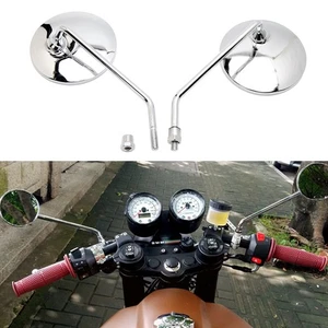 For Triumph Bonneville T100 Motorcycle Side Rear View Mirrors 10mm Chrome Round - Picture 1 of 11