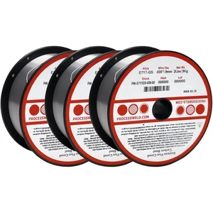 Process E71TGS X .035” X 2 LB X 3 PACK MIG/FCAW Gasless Flux Core Carbon Stee... - Picture 1 of 4