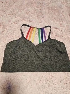 Lane Bryant Cacique 22/24 Bralette Bra Unlined Gray Lace Pullover Racerback - Picture 1 of 7