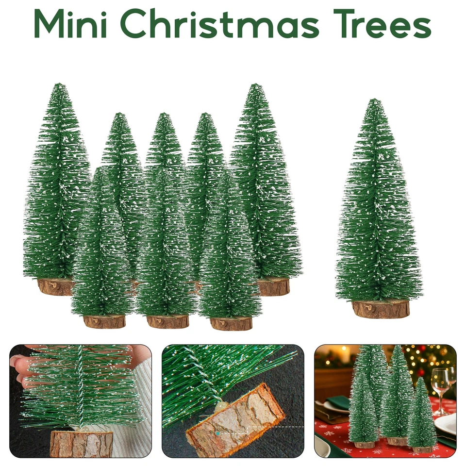 Miniature Christmas Trees 4pcs 8pcs Tabletop Xmas Table Ornament Holiday Decor - Image 1 of 1