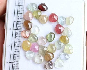 23.90 Ct 29 Pic Natural Gems Multi Sapphire Briolette Faceted Teardrop Beads - Picture 1 of 4