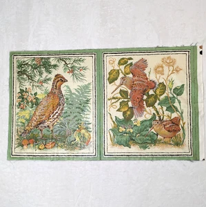 2 paneles de tela de satén de algodón para pájaros de juego de colección marco de almohada de codorniz y gallo - Imagen 1 de 5