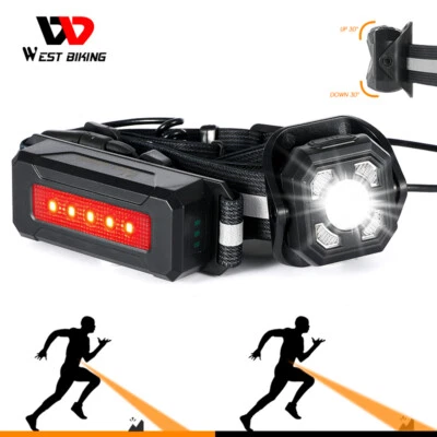 WEST BIKING Sports Jogging Running Waist Light Night Safety USB Charge LED - Image 1 of 4