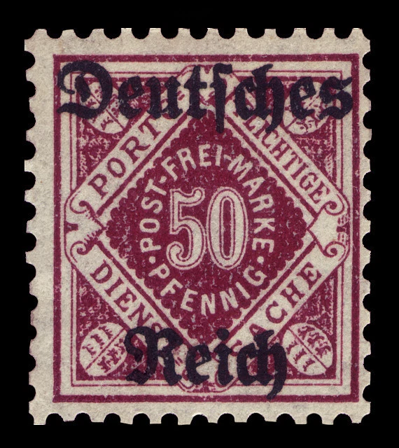 Germany / Deutsches Reich 1920 Mi. Nr. 56 50 Pf. Württemberg Op. Dienstmarke MNG - Image 1 of 1