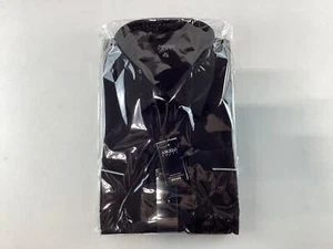 Mens Angelo Rossi Black Long Sleeve Button Down Dress Shirt 16.5 34-35 NEW - Picture 1 of 4