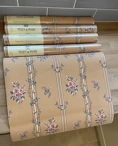 Vintage Wallpaper Titley And Marr Spongeable 10m x 52cm Colemore Floral 4.5 Roll - Picture 1 of 7