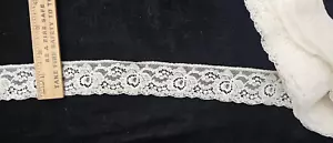 Vintage/Antiguo, Blanco, Hojas de Algodón Encaje, 9 Yardas - Imagen 1 de 1