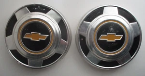 2 Vintage CHEVY TRUCK Dog Dish Poverty HUBCAPS Wheel Covers 10.5 Pair Set Of - Picture 1 of 5