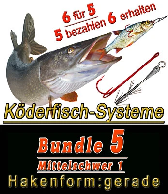 Bavaria Köderfisch Systeme , BUNDLE 5 Mittel1 ,Form gerade 5 bezahlen 6 erhalten - Bild 1 von 4