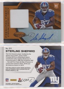 2016 Certified Mirror Orange /199 Sterling Shepard #211 Rookie Auto RC