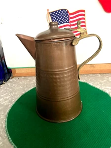 COPER AND BRASS COFFEE POT - Picture 1 of 5