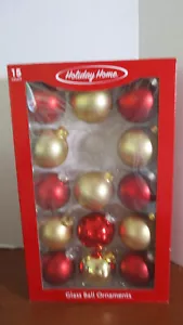 HOLIDAY HOME 14 Oro Rojo 2" ACABADO MAYORMENTE SATINADO BOLA DE VIDRIO Adornos de Navidad - Imagen 1 de 5