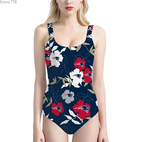 New England Patriots Women One Piece Swimsuit Bikini Beach Swimwear Bathing Wear Cover