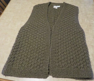 Chaleco vintage Montgomery Ward para mujer talla L 100 % acrílico marrón lavado a mano sin mangas - Imagen 1 de 3